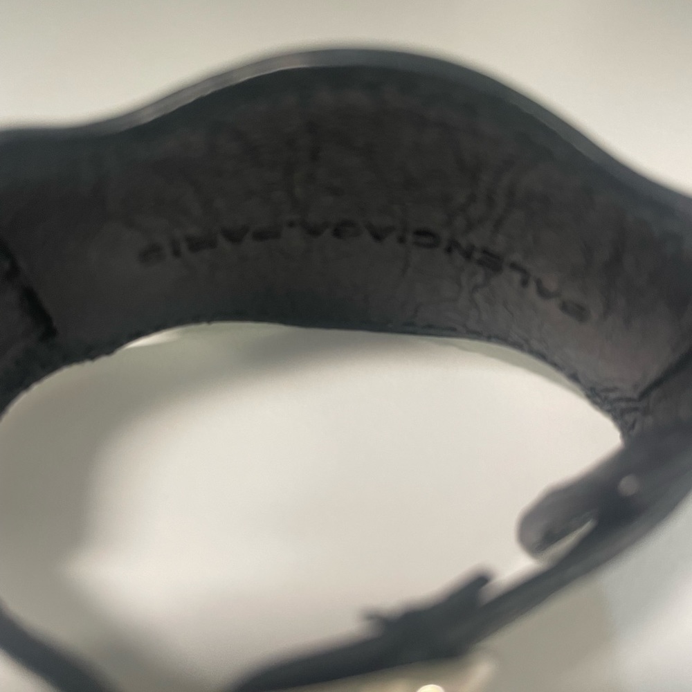 Balenciaga black leather bracelet